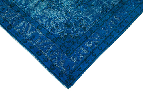 Oyma Vintage Blue Vintage Cotton Wool Handmade Area Rug 4'11'' x 7'11''