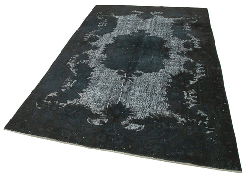 Oyma Vintage Black Vintage Cotton Wool Handmade Area Rug 5'10'' x 8'9''