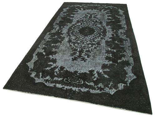 Oyma Vintage Black Vintage Cotton Wool Handmade Area Rug 5'6'' x 9'10''