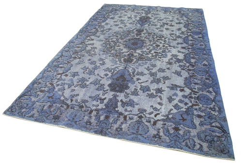 Oyma Vintage Blue Vintage Cotton Wool Handmade Area Rug 6'4'' x 10'3''