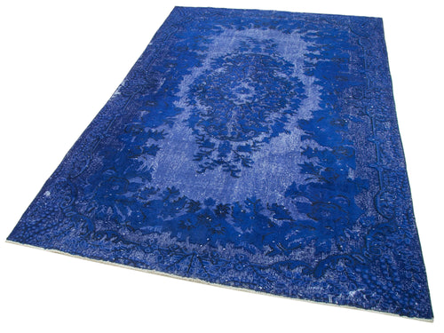 Oyma Vintage Blue Vintage Cotton Wool Handmade Area Rug 5'9'' x 8'11''