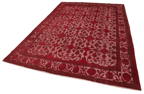 Oyma Vintage Red Vintage Cotton Wool Handmade Area Rug 7'1'' x 10'2''