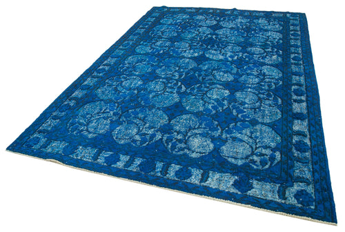 Oyma Vintage Blue Vintage Cotton Wool Handmade Area Rug 7'1'' x 10'4''