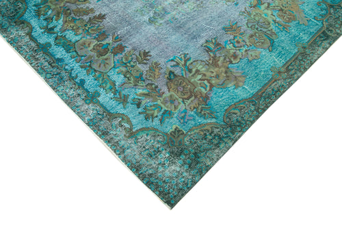 Oyma Vintage Turquoise Vintage Cotton Wool Handmade Area Rug 5'4'' x 9'5''