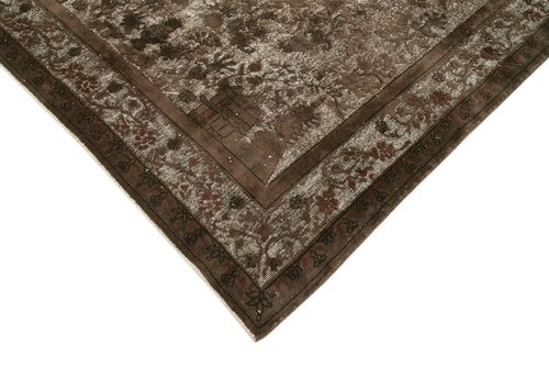 Oyma Vintage Brown Vintage Cotton Wool Handmade Area Rug 6'10'' x 9'9''
