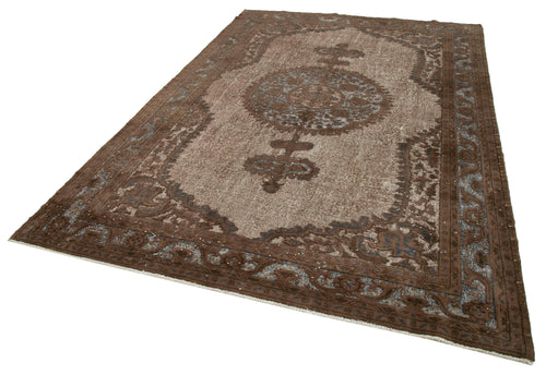Oyma Vintage Brown Vintage Cotton Wool Handmade Area Rug 7'0'' x 10'5''