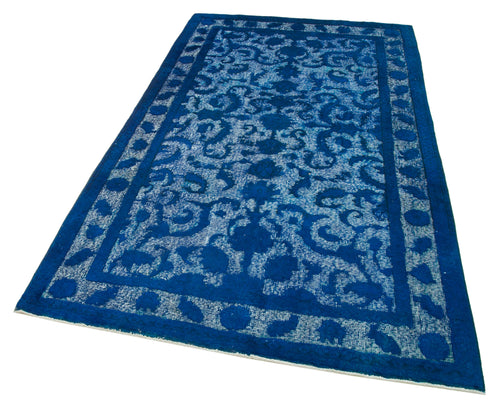 Oyma Vintage Blue Vintage Cotton Wool Handmade Area Rug 4'8'' x 8'0''