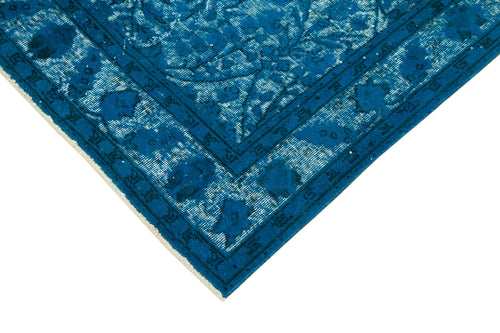 Oyma Vintage Turquoise Vintage Cotton Wool Handmade Area Rug 4'7'' x 7'7''