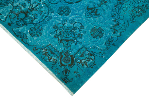 Oyma Vintage Turquoise Vintage Cotton Wool Handmade Area Rug 6'0'' x 8'10''