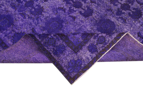 Oyma Vintage Purple Vintage Cotton Wool Handmade Area Rug 6'1'' x 9'4''