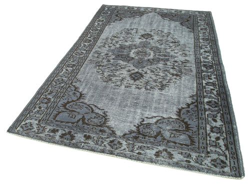 Oyma Vintage Grey Vintage Cotton Wool Handmade Area Rug 5'3'' x 8'6''