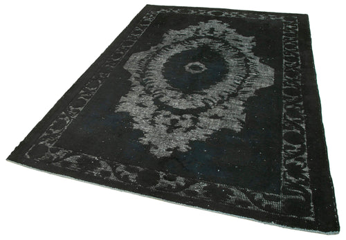 Oyma Vintage Black Vintage Cotton Wool Handmade Area Rug 5'11'' x 8'9''