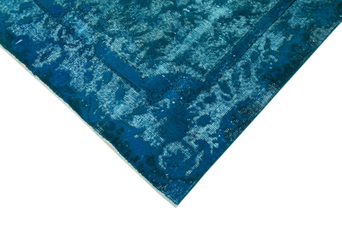 Oyma Vintage Turquoise Vintage Cotton Wool Handmade Area Rug 4'8'' x 8'3''