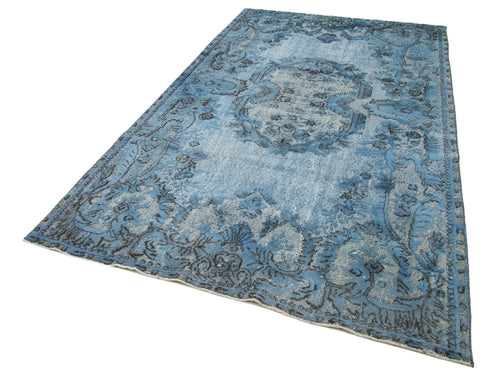 Oyma Vintage Blue Vintage Cotton Wool Handmade Area Rug 5'7'' x 9'10''