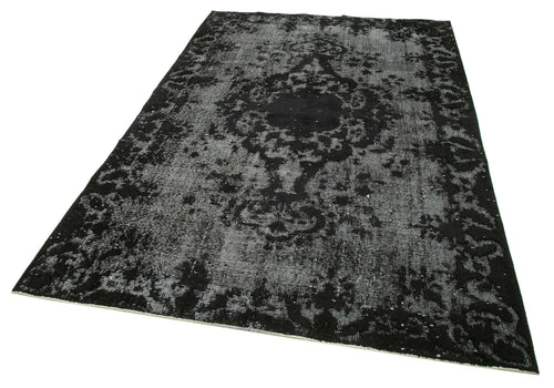Oyma Vintage Black Vintage Cotton Wool Handmade Area Rug 5'8'' x 8'10''