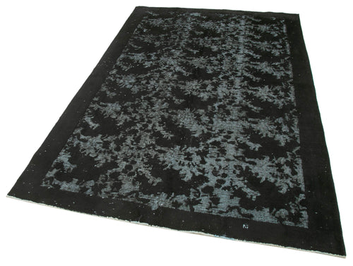 Oyma Vintage Black Vintage Cotton Wool Handmade Area Rug 5'2'' x 8'2''