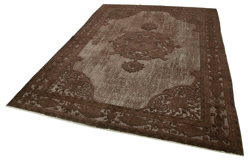 Oyma Vintage Brown Vintage Cotton Wool Handmade Area Rug 7'1'' x 9'7''