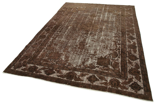 Oyma Vintage Brown Vintage Cotton Wool Handmade Area Rug 6'8'' x 9'11''