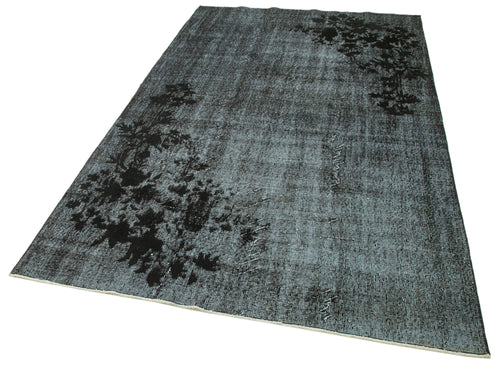 Oyma Vintage Black Vintage Cotton Wool Handmade Area Rug 5'4'' x 8'7''