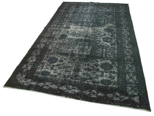 Oyma Vintage Black Vintage Cotton Wool Handmade Area Rug 5'2'' x 9'1''