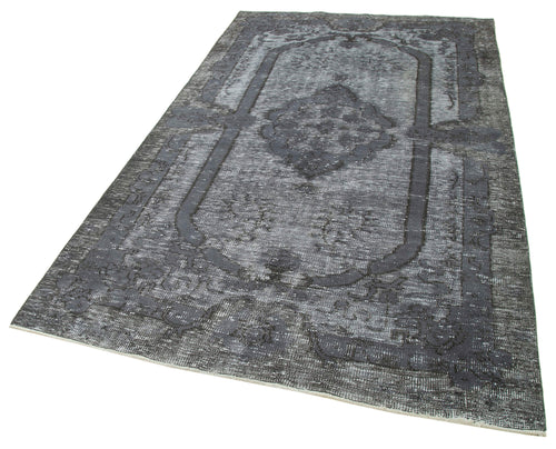 Oyma Vintage Grey Vintage Cotton Wool Handmade Area Rug 5'1'' x 8'9''