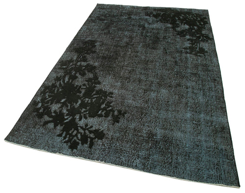 Oyma Vintage Black Vintage Cotton Wool Handmade Area Rug 4'9'' x 8'0''