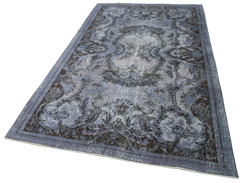 Oyma Vintage Grey Vintage Cotton Wool Handmade Area Rug 5'1'' x 8'8''