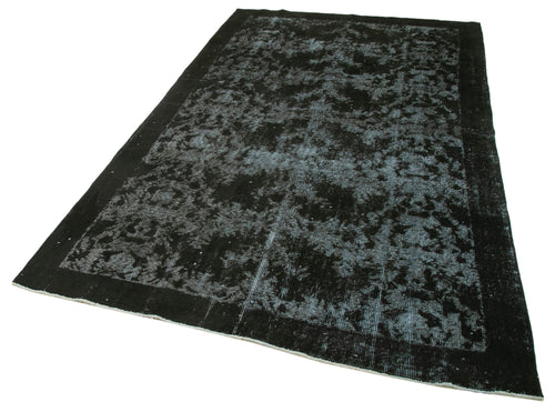 Oyma Vintage Black Vintage Cotton Wool Handmade Area Rug 5'4'' x 8'8''