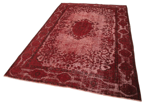 Oyma Vintage Red Vintage Cotton Wool Handmade Area Rug 5'8'' x 8'11''