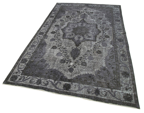 Oyma Vintage Grey Vintage Cotton Wool Handmade Area Rug 5'3'' x 8'11''