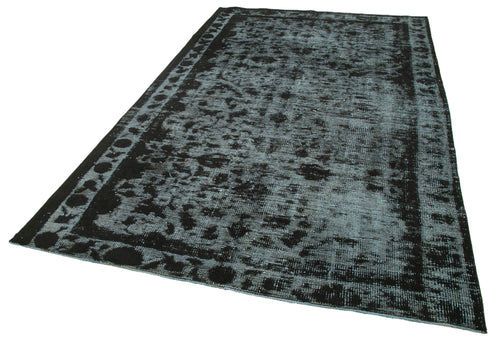 Oyma Vintage Black Vintage Cotton Wool Handmade Area Rug 5'10'' x 9'1''