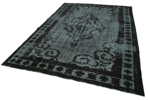 Oyma Vintage Black Vintage Cotton Wool Handmade Area Rug 7'0'' x 10'2''