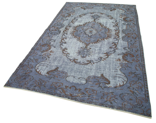 Oyma Vintage Blue Vintage Cotton Wool Handmade Area Rug 5'3'' x 8'9''