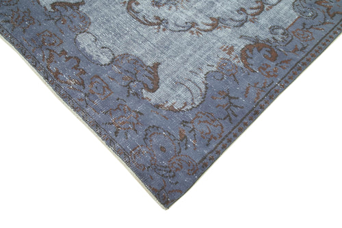 Oyma Vintage Blue Vintage Cotton Wool Handmade Area Rug 5'3'' x 8'9''
