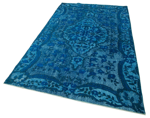 Oyma Vintage Turquoise Vintage Cotton Wool Handmade Area Rug 5'3'' x 8'6''