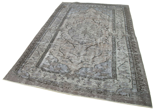 Oyma Vintage Grey Vintage Cotton Wool Handmade Area Rug 5'8'' x 9'3''