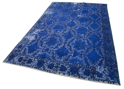 Oyma Vintage Blue Vintage Cotton Wool Handmade Area Rug 5'8'' x 9'3''
