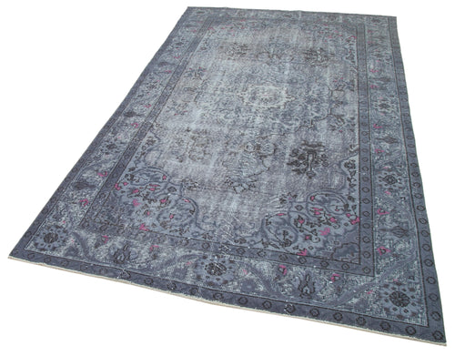 Oyma Vintage Grey Vintage Cotton Wool Handmade Area Rug 5'6'' x 9'4''