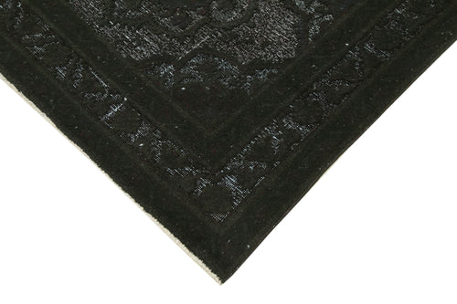 Oyma Vintage Black Vintage Cotton Wool Handmade Area Rug 4'8'' x 11'9''