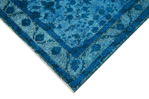 Oyma Vintage Turquoise Vintage Cotton Wool Handmade Area Rug 4'11'' x 8'1''