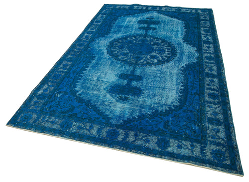 Oyma Vintage Turquoise Vintage Cotton Wool Handmade Area Rug 5'9'' x 9'4''