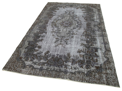 Oyma Vintage Grey Vintage Cotton Wool Handmade Area Rug 5'5'' x 9'5''