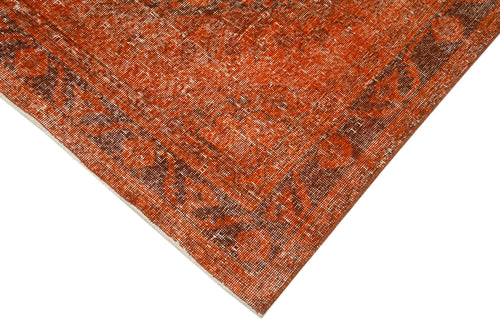 Zile Orange Vintage Cotton Wool Handmade Area Rug 4'11'' x 12'0''