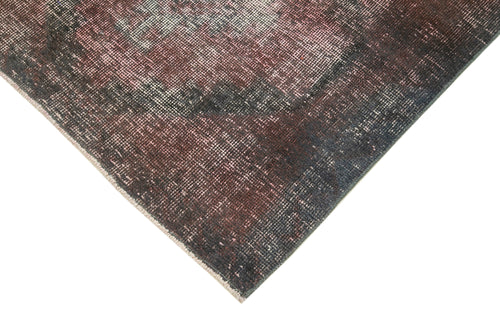 Zile Grey Vintage Cotton Wool Handmade Area Rug 3'7'' x 12'2''