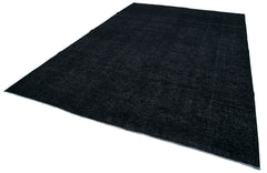 Handmade Area Rug – Persian Black Wool Cotton Vintage Hand Knotted Carpet 9'6"x14'0"