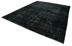 Handmade Area Rug – Persian Black Cotton Wool Classic Vintage Carpet 9'7"x12'8"