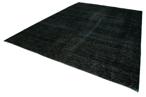 Handmade Area Rug – Persian Black Wool Cotton Classic 9'7''x13'4'' Vintage Carpet