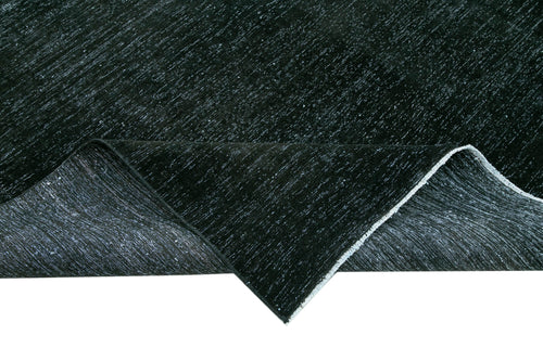 Handmade Area Rug – Persian Black Wool Cotton Classic 9'7''x13'4'' Vintage Carpet