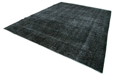 Handmade Area Rug - Persian Black Classic Cotton Wool 9'5''x12'10'' Durable Vintage