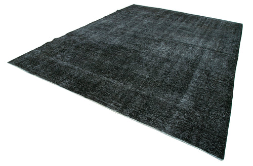 Handmade Area Rug - Persian Black Classic Cotton Wool 9'5''x12'10'' Durable Vintage
